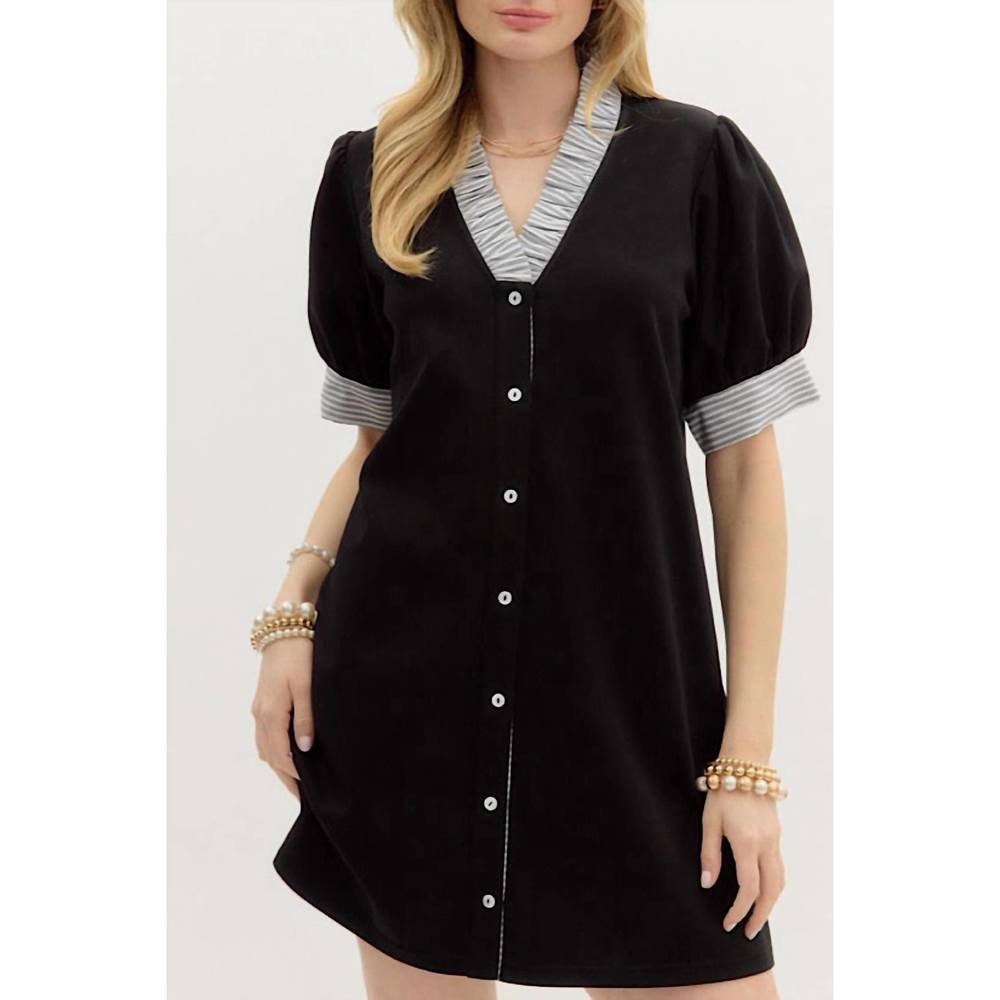 Entro Black and White Mini Dress
